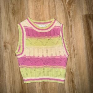 Lush Pink and Green Knit Top